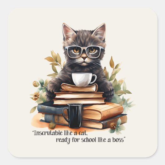 ボスのように学校に行く準備ができている スクエアシール (正面)