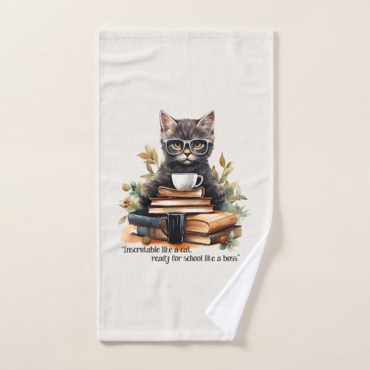 ボスのように学校に行く準備ができている バスタオルセット (ハンドタオル)
