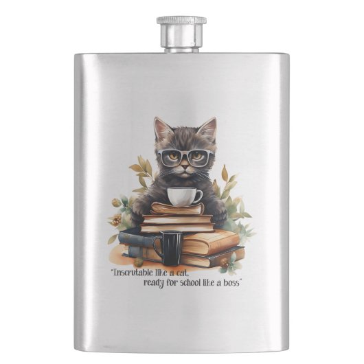 ボスのように学校に行く準備ができている フラスク (正面)