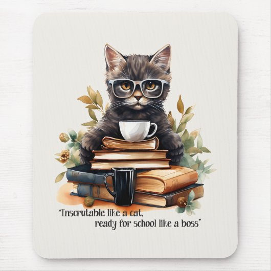 ボスのように学校に行く準備ができている マウスパッド (正面)
