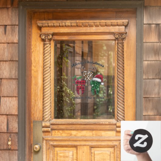 ボスのように陽気なクリスマスの花 ウィンドウサイン (ホームデコレーション)