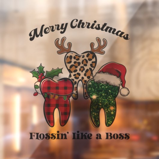 ボスのように陽気なクリスマスの花 ウィンドウサイン (シート2)