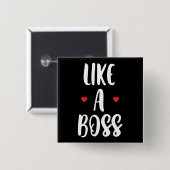 ボスのように |ハート 缶バッジ (正面&裏面)