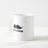 ボスのように、口ひげのデザイン コーヒーマグカップ (正面左)