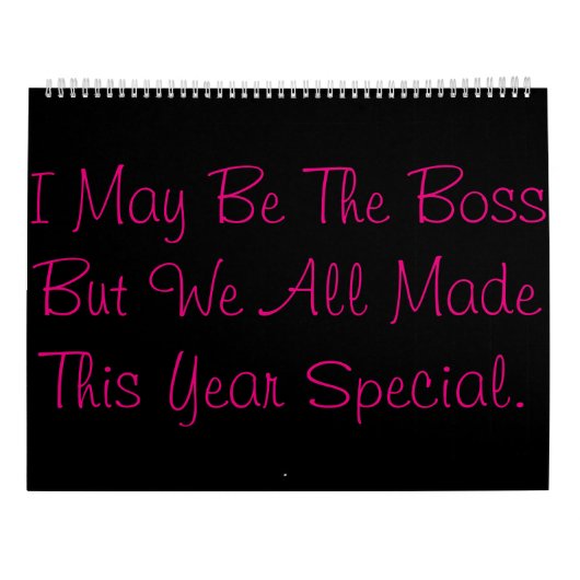 ボスのカレンダー カレンダー (裏面)