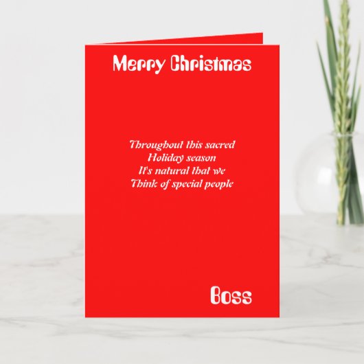 ボスのクリスマスグリーティングカード シーズンカード (正面)