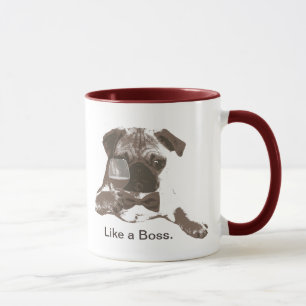 ボスのパグ及び上質ワインのコーヒー・マグのように マグカップ
