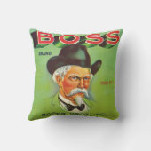 ボスのブランドのウィンターガーデンのフロリダのヴィンテージのラベルの芸術 クッション (裏面)