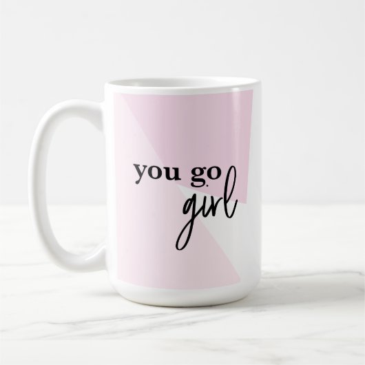 「ボスのベビーパワー:『You Go Girl』マグ感動的グ」 コーヒーマグカップ (左)