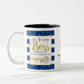 ボスのマグ-ボスの海軍および金ゴールドありがとう ツートーンマグカップ (左)