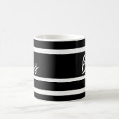 ボスのマグ、白黒ストライブ柄 コーヒーマグカップ (中央)