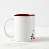 ボスのミームの顔のように ツートーンマグカップ (左)