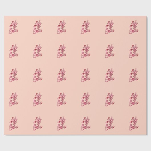 ボスの人気がある引用文と絵を描いうピンク色 ラッピングペーパー (フラット)