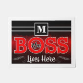 ボスの住む場所 – Monogram (編集可能) ドアマット (正面)