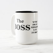 ボスの夫のユーモアのマグ ツートーンマグカップ (正面左)