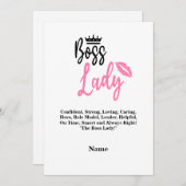ボスの女パーソナライズされた性、彼女のための名前のギフト シーズンカード (正面/裏面)