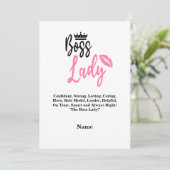 ボスの女パーソナライズされた性、彼女のための名前のギフト シーズンカード (スタンド正面)