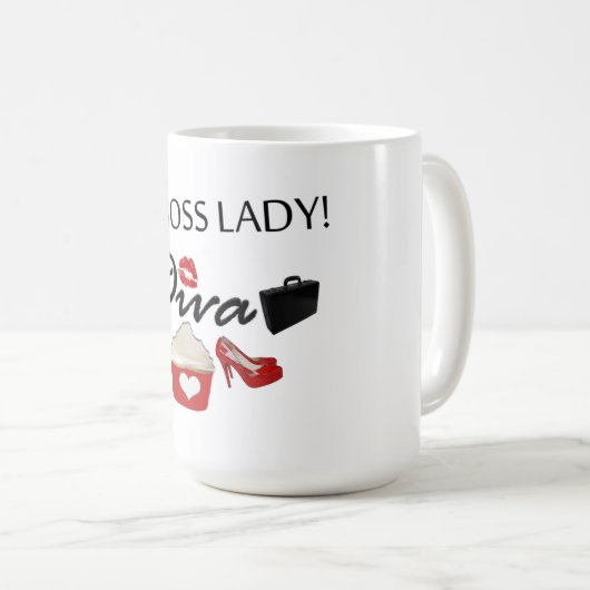 ボスの女性コーヒー・マグの"新しい"花型女性歌手 コーヒーマグカップ (正面右)