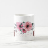 ボスの女性|上品の花柄のばら色の金ゴールドのグリッターの靴 コーヒーマグカップ (中央)