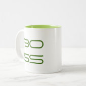 ボスの女性/右利き(直面するボス) ツートーンマグカップ (正面左)