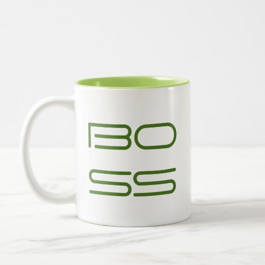 ボスの女性/右利き(直面するボス) ツートーンマグカップ (左)