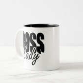 ボスの女性$17.95は2コーヒー・マグにある調子を与えました ツートーンマグカップ (正面左)