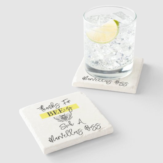 ボスの感謝してい感謝の週 ストーンコースター (横)