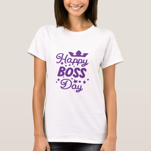 ボスの日おめでとう - 女性上司 Tシャツ (正面)