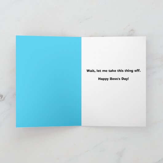 ボスの日の幸せな猫が顔マスクで話す シーズンカード (内部)