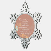 ボスの日ワイルドフラワーシルエット・オン・ブラウン スノーフレークピューターオーナメント (右)