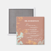 ボスの日ワイルドフラワーシルエット・オン・ブラウン マグネット (正面/裏面)