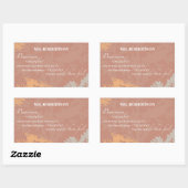 ボスの日ワイルドフラワーシルエット・オン・ブラウン 長方形シール (シート)