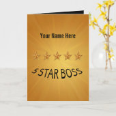 ボスの日5つ星のグリーティカスタムングカード カード (黄色い花)