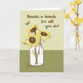 ボスの日Mason Jarのヒマワリとグループから カード (黄色い花)