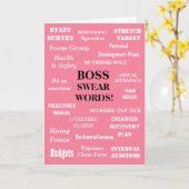 ボスの誓い |メおもしろいスボス誕生日 カード (黄色い花)