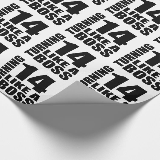 ボスの誕生日のデザインのように14の回転 ラッピングペーパー (角)