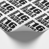 ボスの誕生日のデザインのように16の回転 ラッピングペーパー (角)