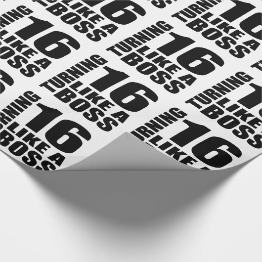 ボスの誕生日のデザインのように16の回転 ラッピングペーパー (角)