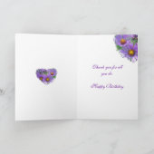 ボスの誕生日の紫色の秋の星状体の野生の花 カード (内部)