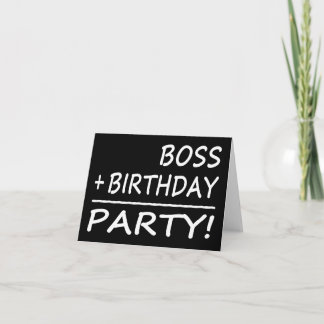 ボスの誕生日: ボス + 誕生日=パーティー カード