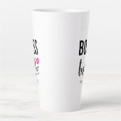 ボスのBabe Personalize |ピンクキス |ピンクの唇 カフェラテマグ (正面)