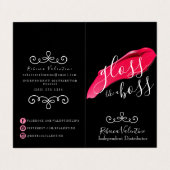 ボスのLipsenseによって折られる名刺のような光沢 名刺 (外部フラット)