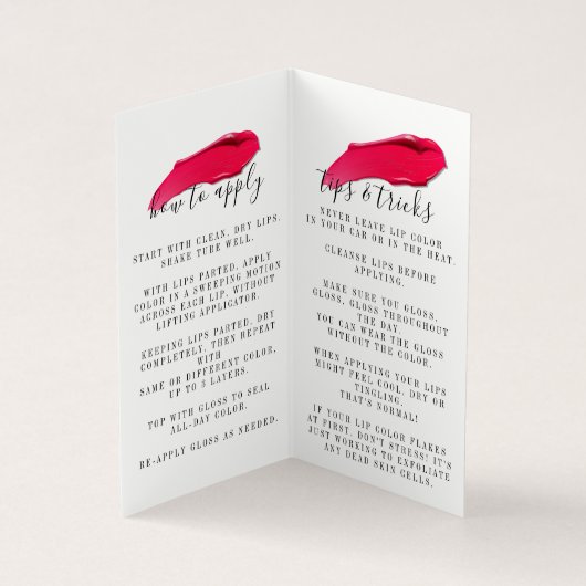 ボスのLipsenseによって折られる名刺のような光沢 名刺 (内部)