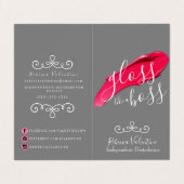 ボスのLipsenseによって折られる名刺のような光沢 名刺 (外部フラット)