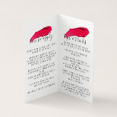 ボスのLipsenseによって折られる名刺のような光沢 名刺 (内部)