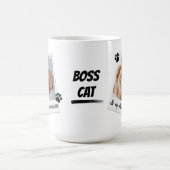 ボスはひげ Cat Paw 写真タイポグラフィー コーヒーマグカップ (中央)