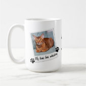 ボスはひげ Cat Paw 写真タイポグラフィー コーヒーマグカップ (左)
