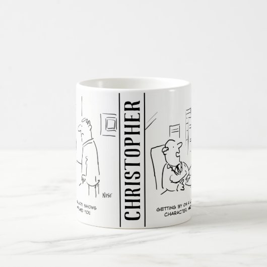 ボスは低給与の管理に作業者を適用 コーヒーマグカップ (中央)