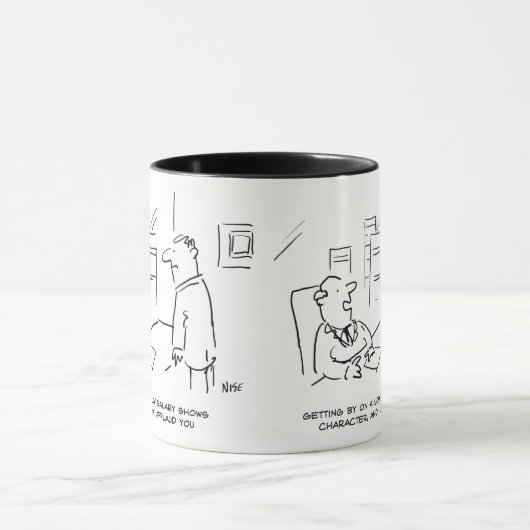 ボスは低給与の管理に作業者を適用 マグカップ (中央)