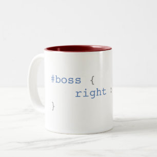 ボスは右のおもしろいなCSS常にです ツートーンマグカップ
